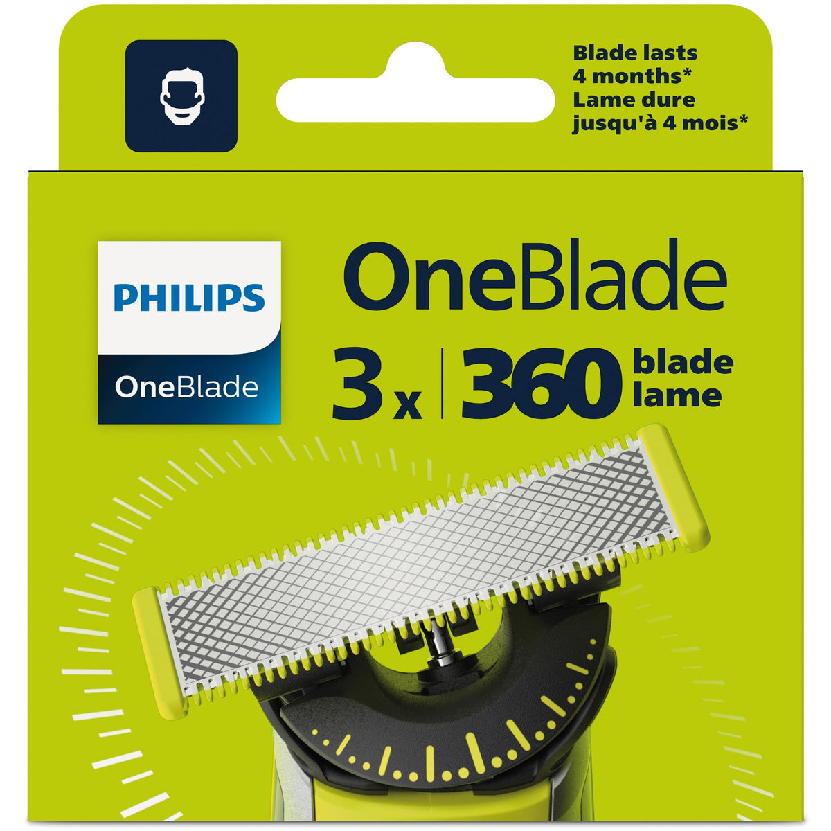 Philips OneBlade 360 Flex Replacement Blades QP430/50, 3-Pack