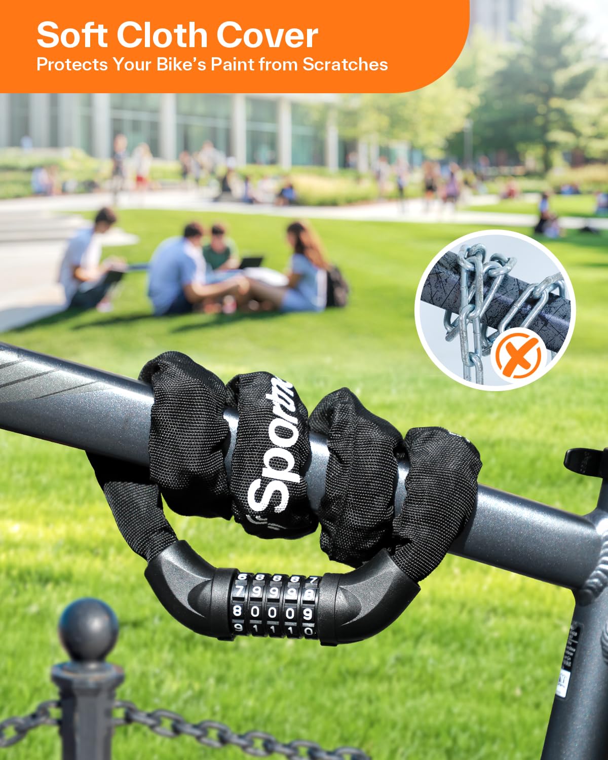 5-Digit Resettable Combination Bike Chain Lock