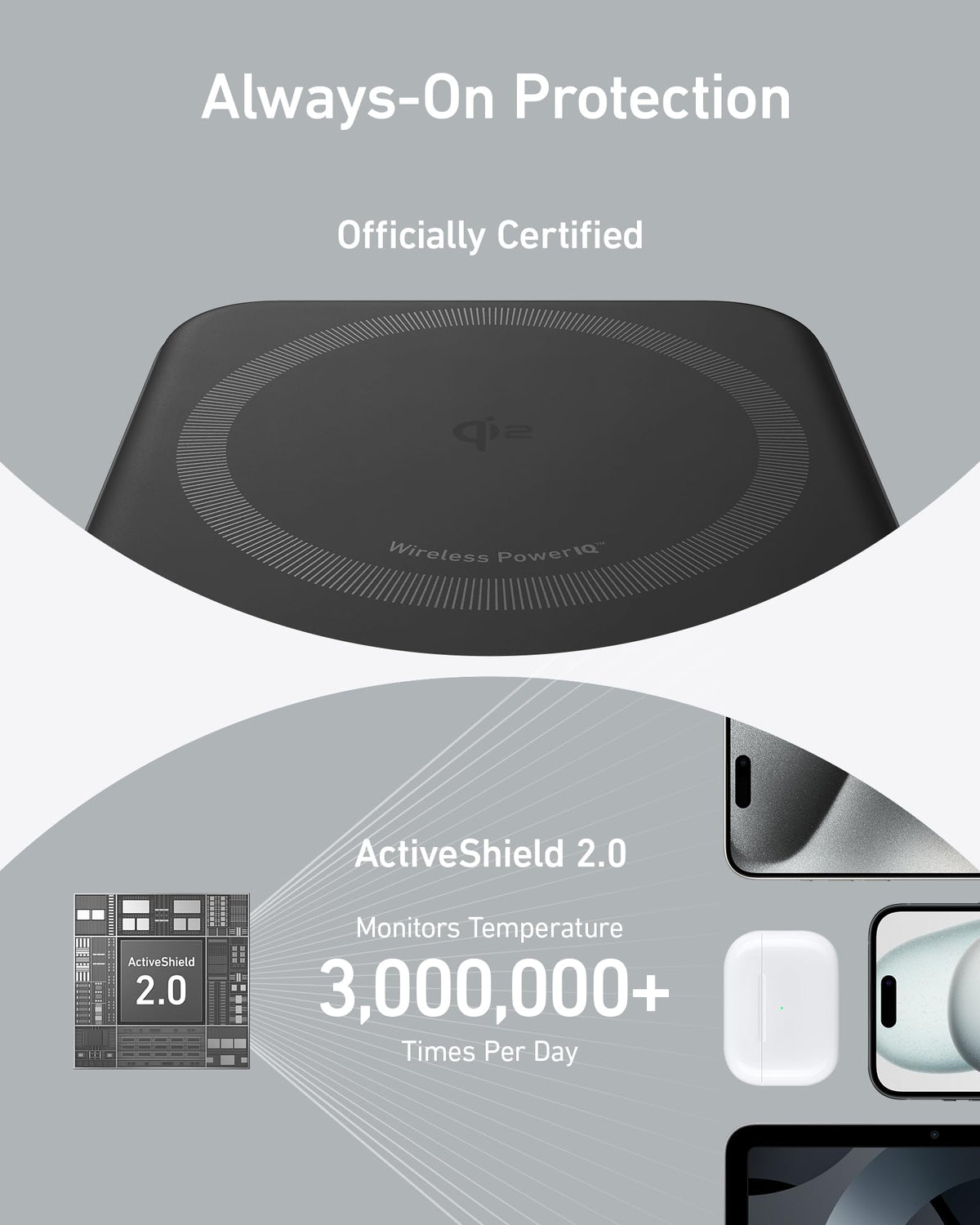 Anker MagGo Power Bank, Qi2 15W, 10,000mAh, Foldable Stand