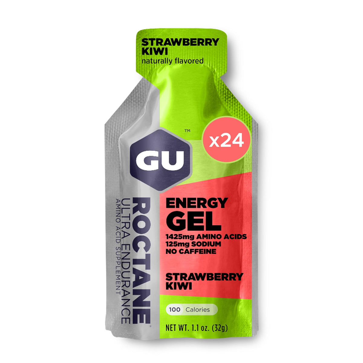 GU Roctane Ultra Endurance Energy Gel, Strawberry Kiwi, 24 Count