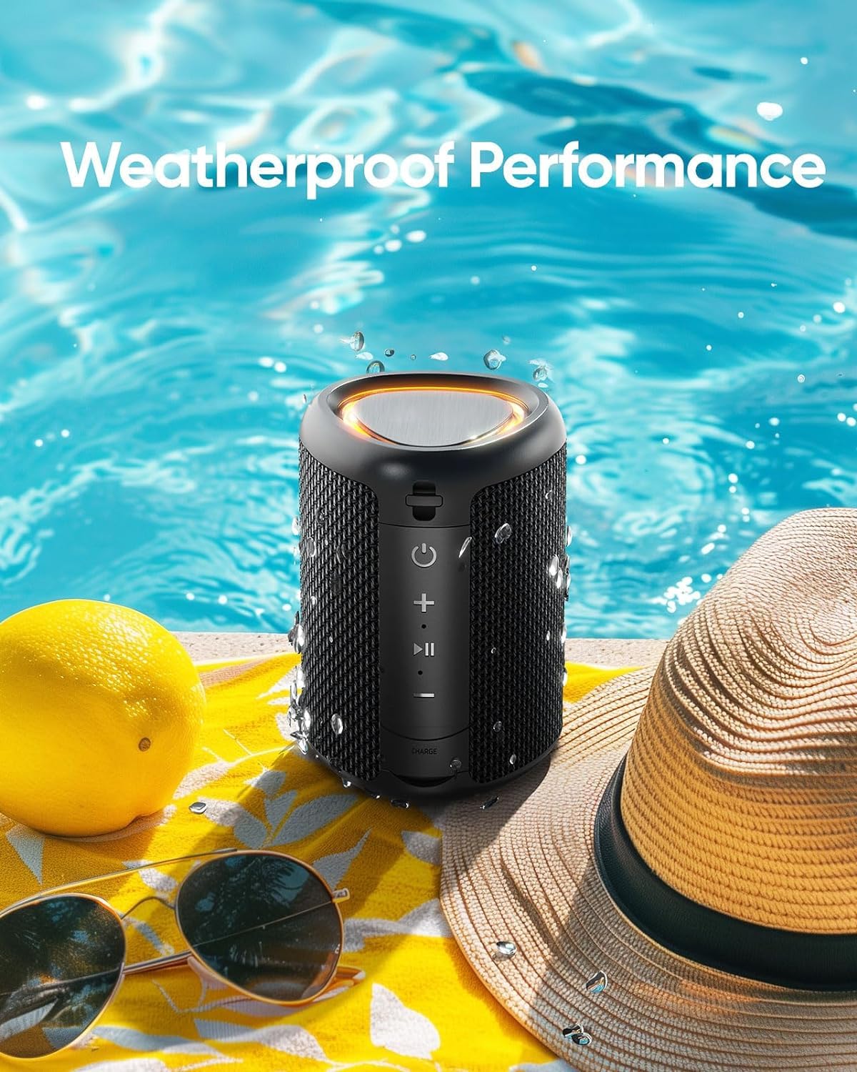 Portable Waterproof Bluetooth 5.3 Speaker with Lights