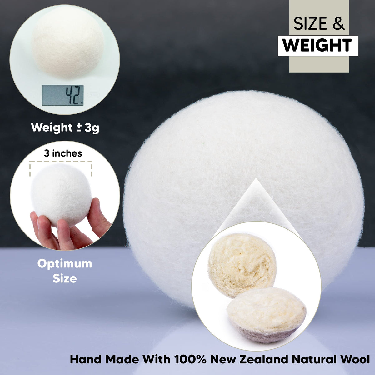 RAYTRADE XL Wool Dryer Balls, 6-Pack