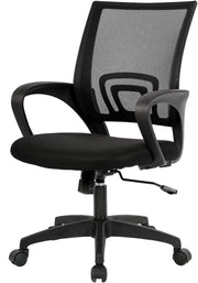 BestOffice Ergonomic Mid-Back Swivel Desk Chair, Black