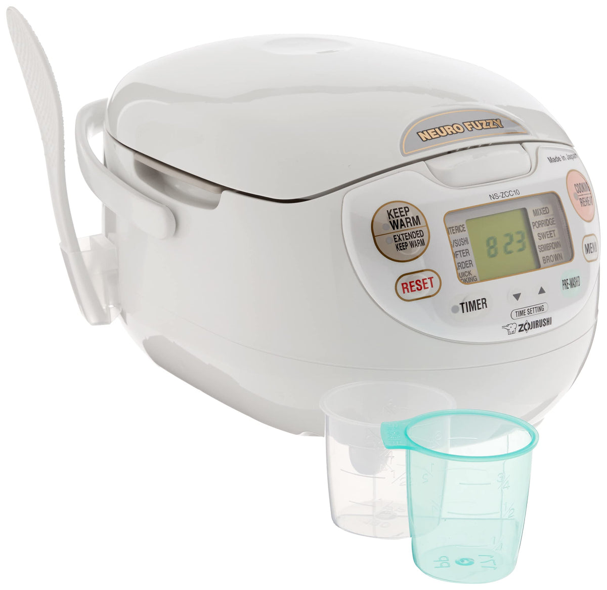 Zojirushi NS-ZCC10 Neuro Fuzzy Rice Cooker, 5.5-Cup, White