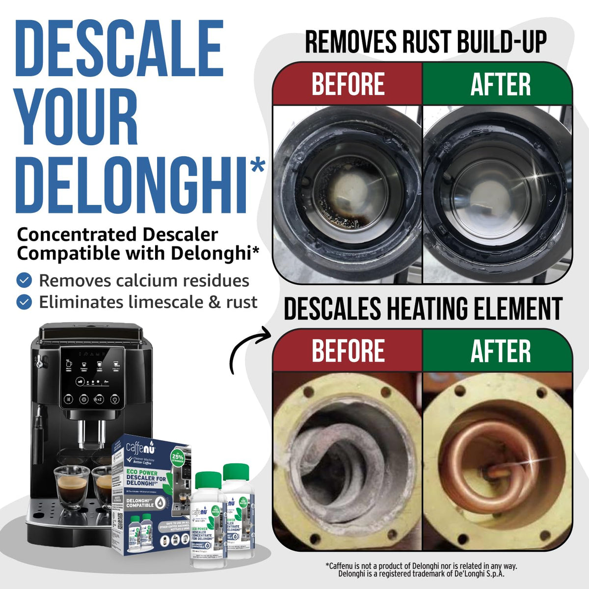 De'Longhi Compatible Descaling Solution, 2 Bottles
