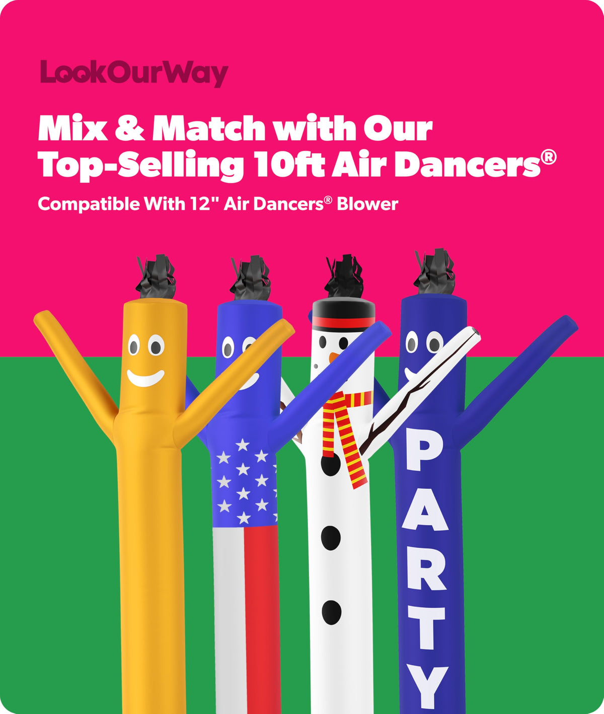 LookOurWay Monster Air Dancers Inflatable Tube Man, 10ft
