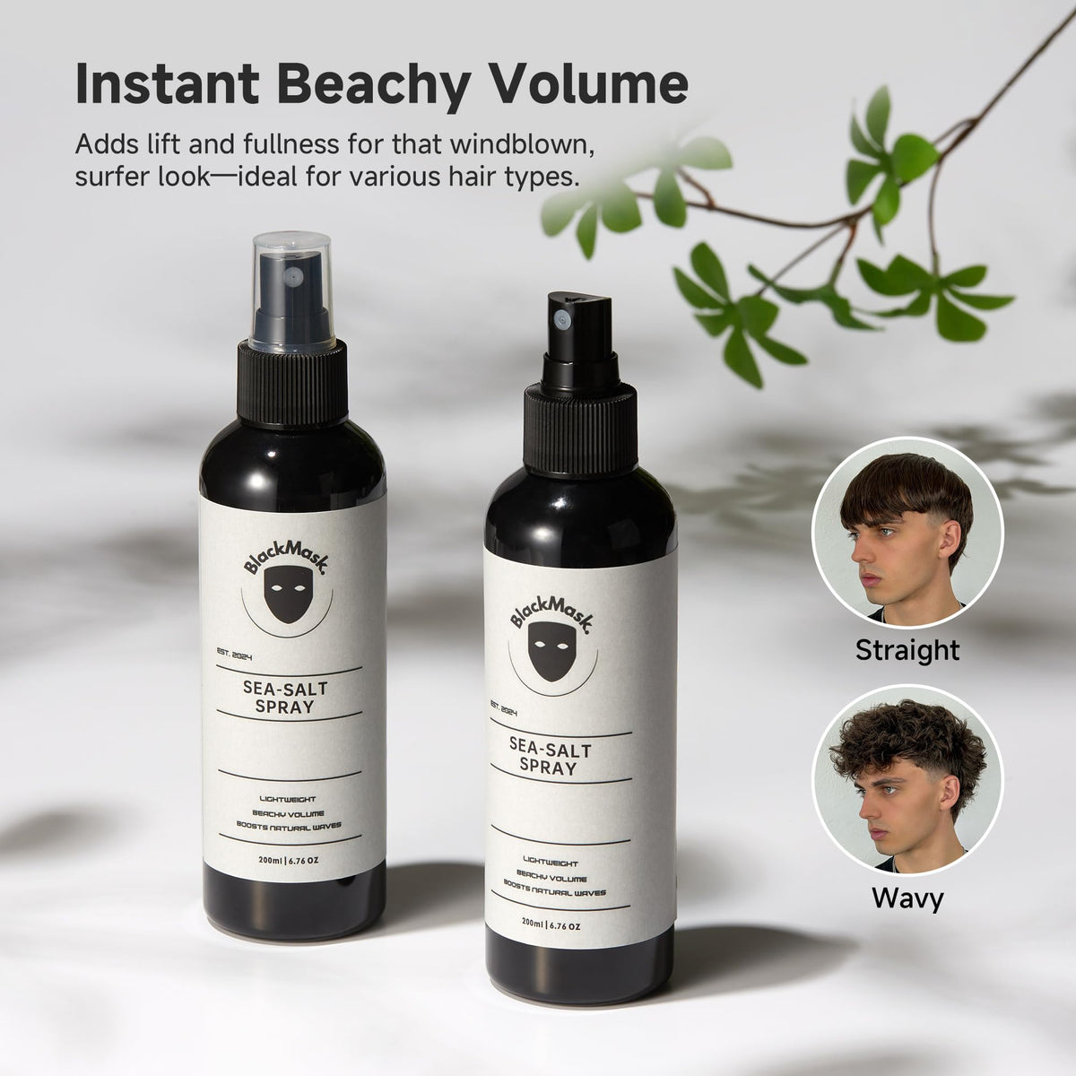 Sea Salt Spray for Men, Beach Wave Texture, Natural Matte Finish