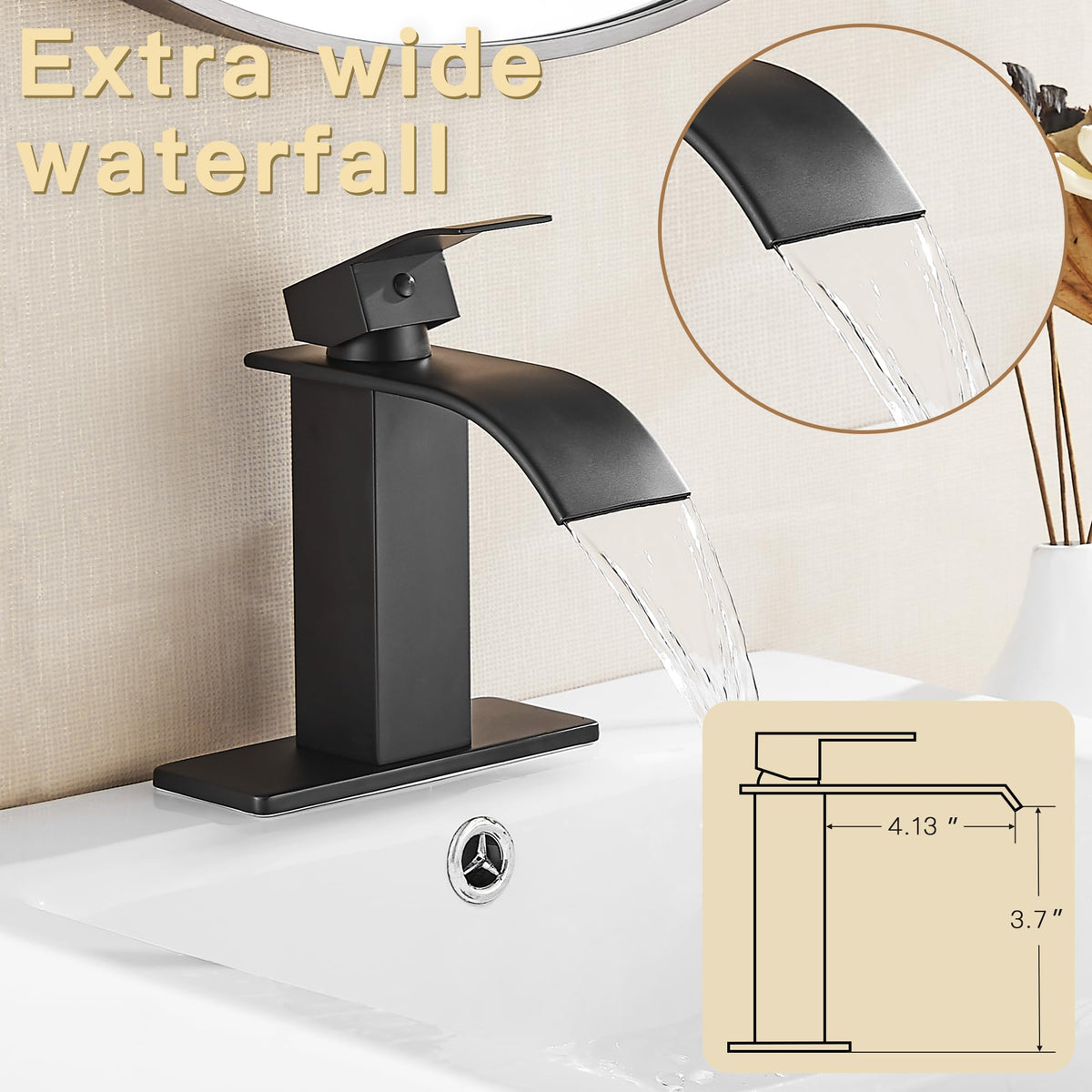 Fransiton Black Bathroom Faucet Bathroom taps 1 or 3 Hole Bathroom Sink Faucet