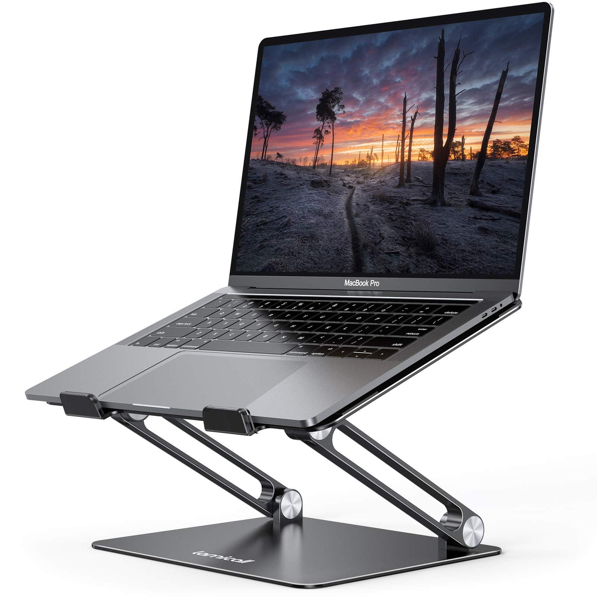 Lamicall Foldable Aluminum Laptop Stand, 10-17.3 inch, Black