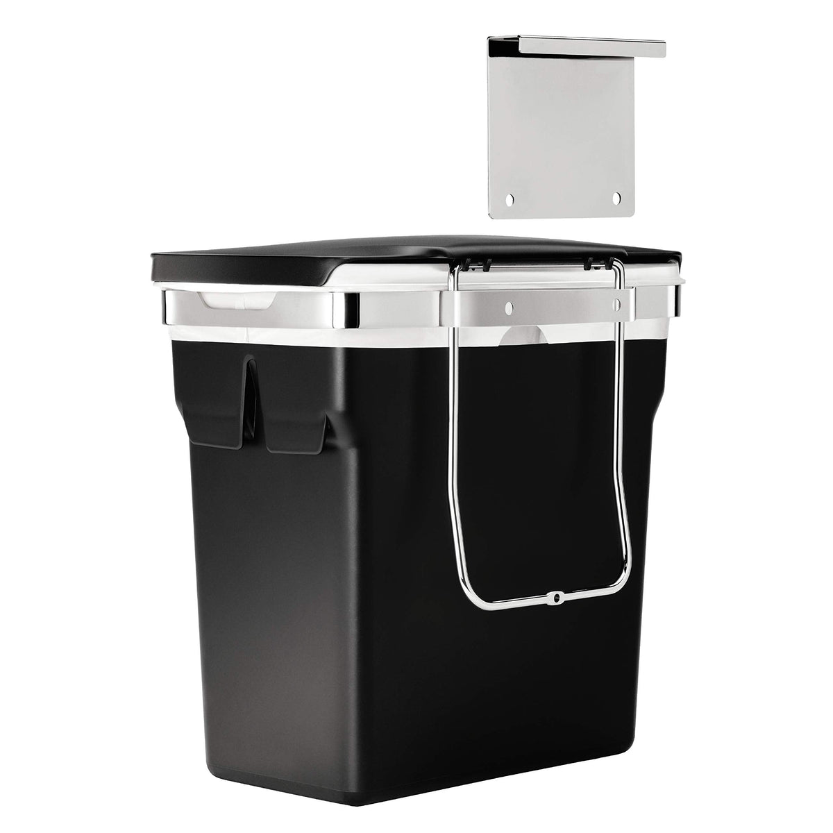 simplehuman In-Cabinet Trash Can, Black, 10 L
