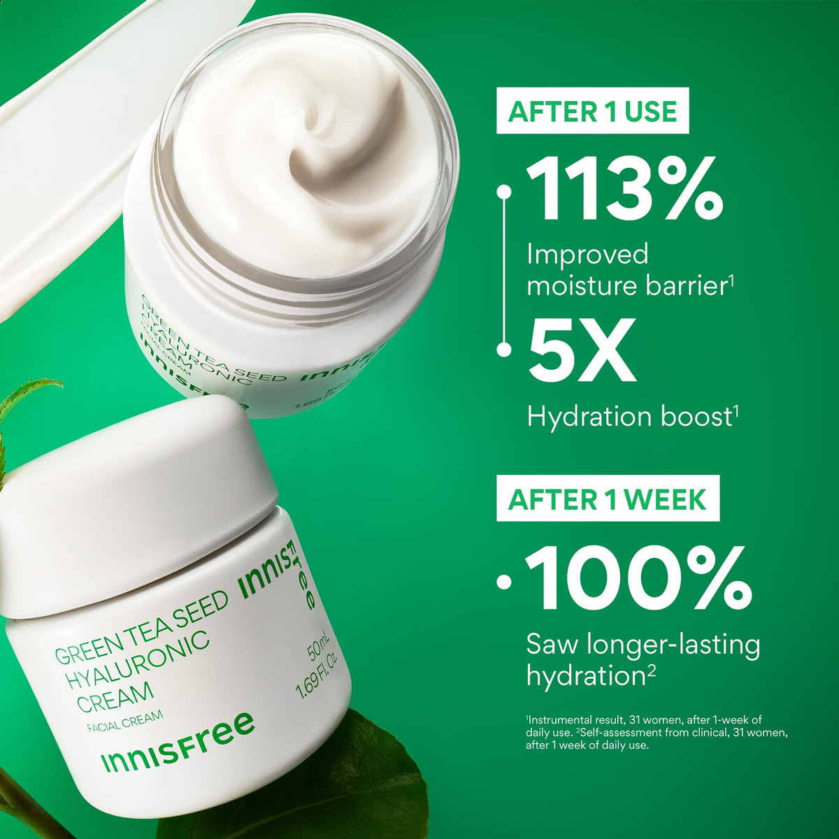 innisfree Green Tea Seed Hyaluronic Cream with Squalane, Ceramides