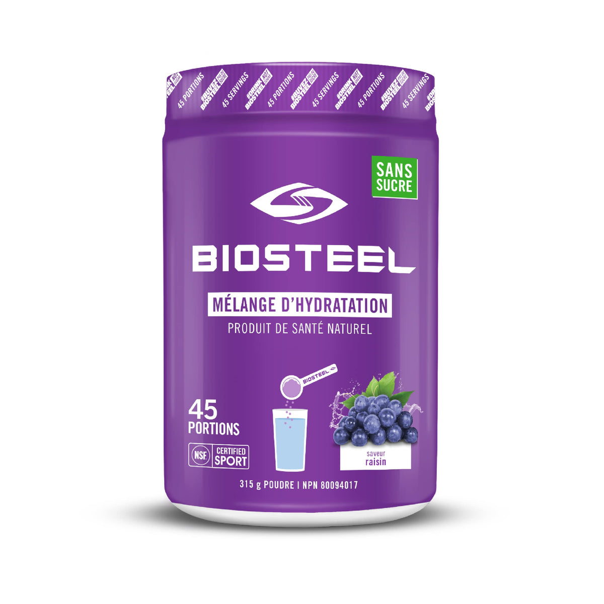BioSteel Electrolyte Hydration Mix, Grape, 45 Servings