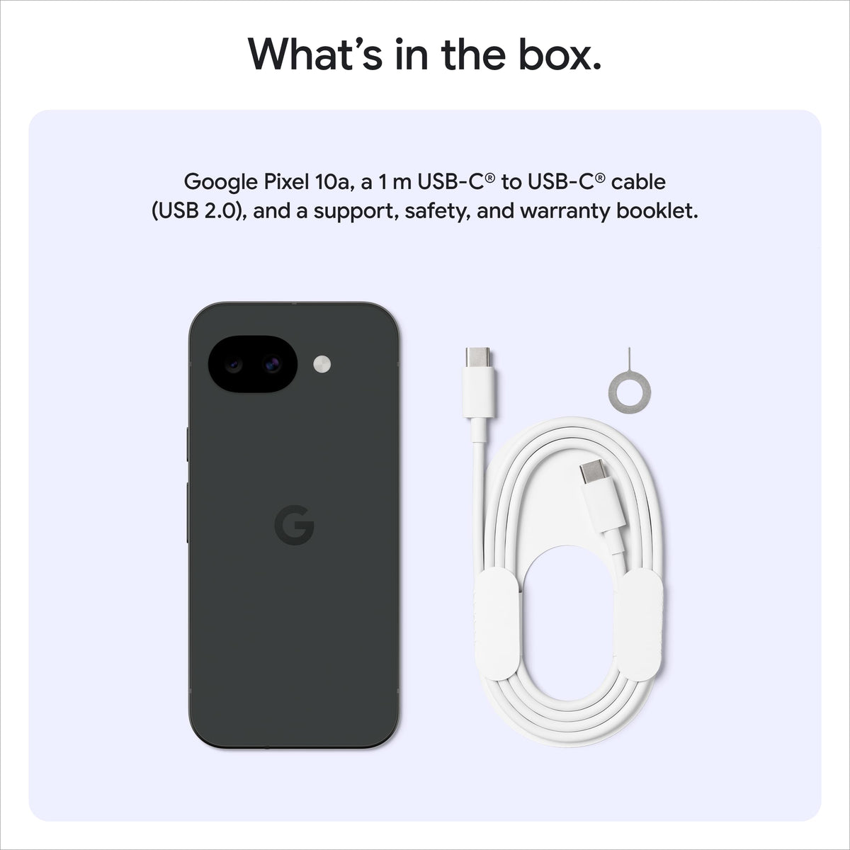 Google Pixel 10a Unlocked Android Smartphone, Obsidian, 128GB