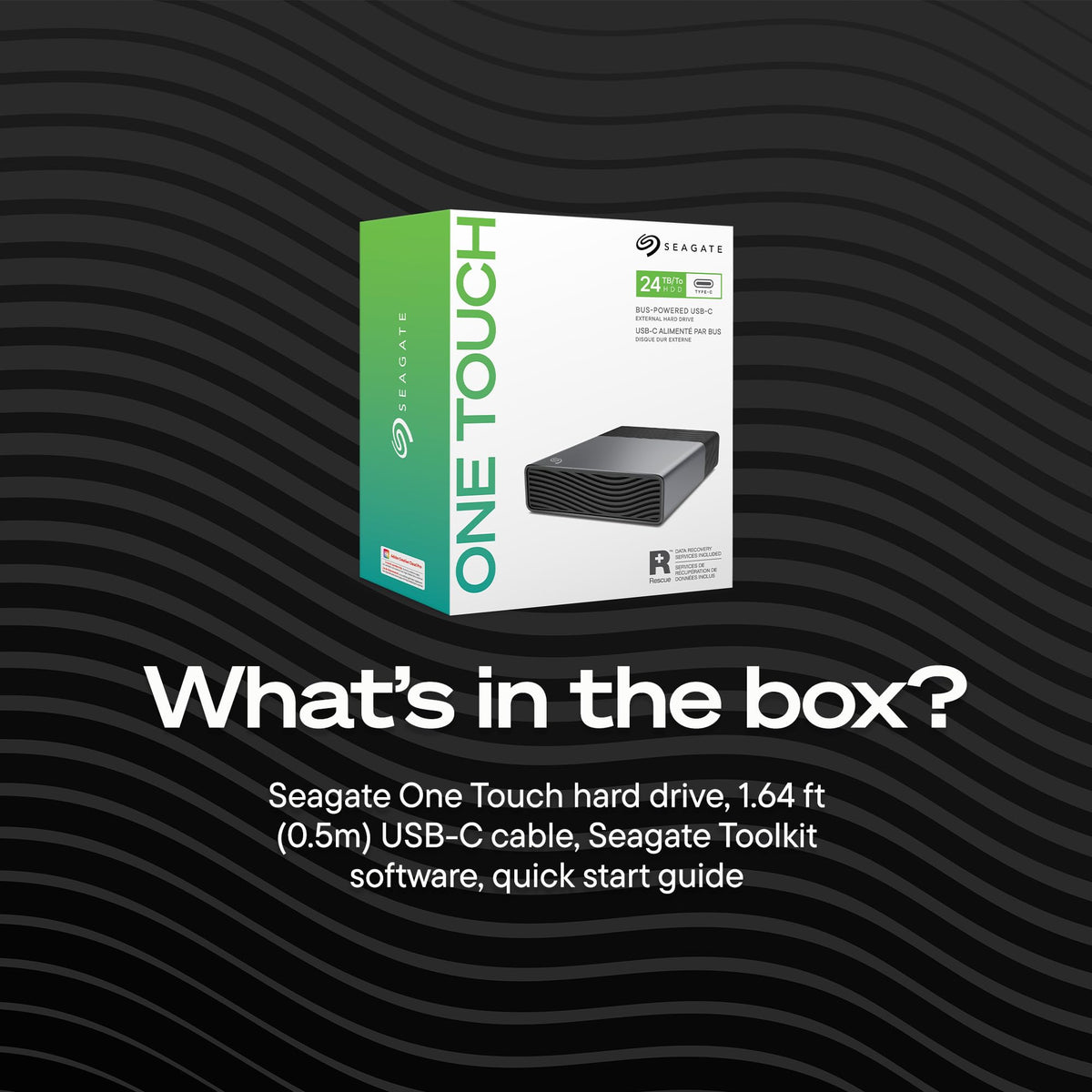 Seagate One Touch 8TB External Hard Drive, USB-C, STNB8000400