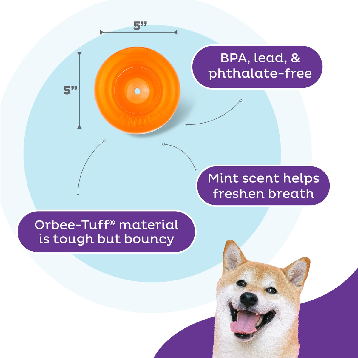 Outward Hound Snoop Treat Dispenser Puzzle Ball, Orange, 5 in