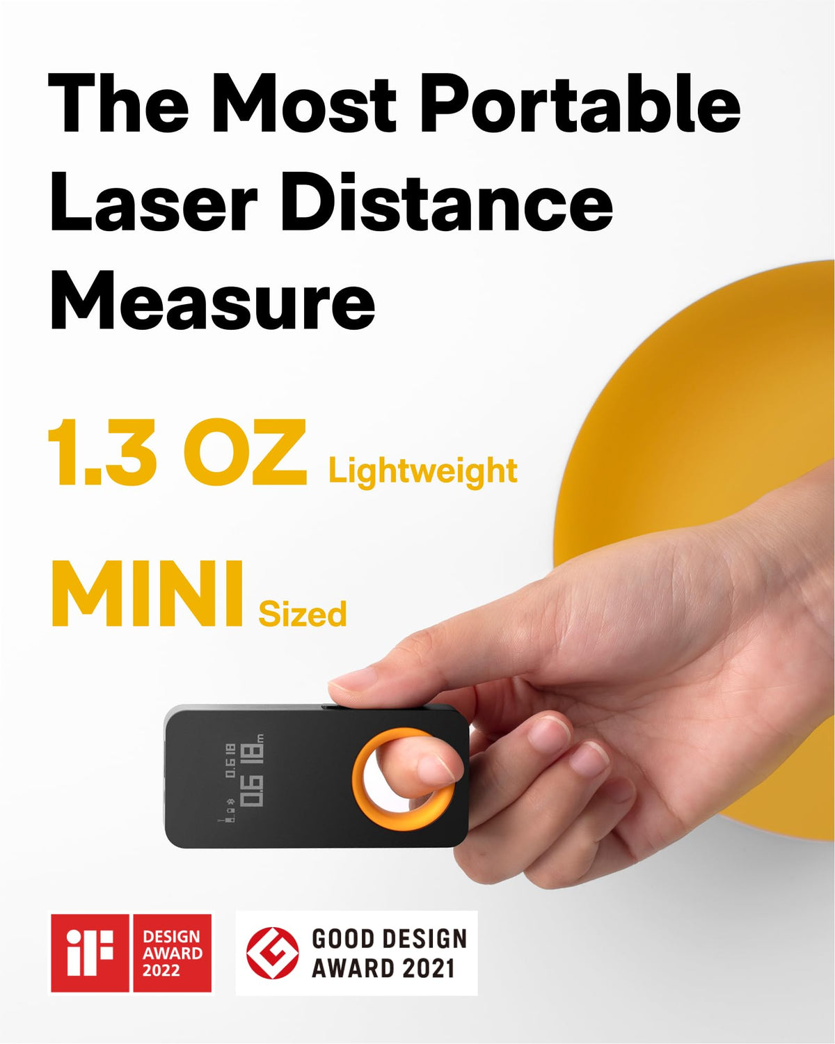 HOTO Laser Measuring Tool, 98Ft, USB-C Rechargeable, OLED Display