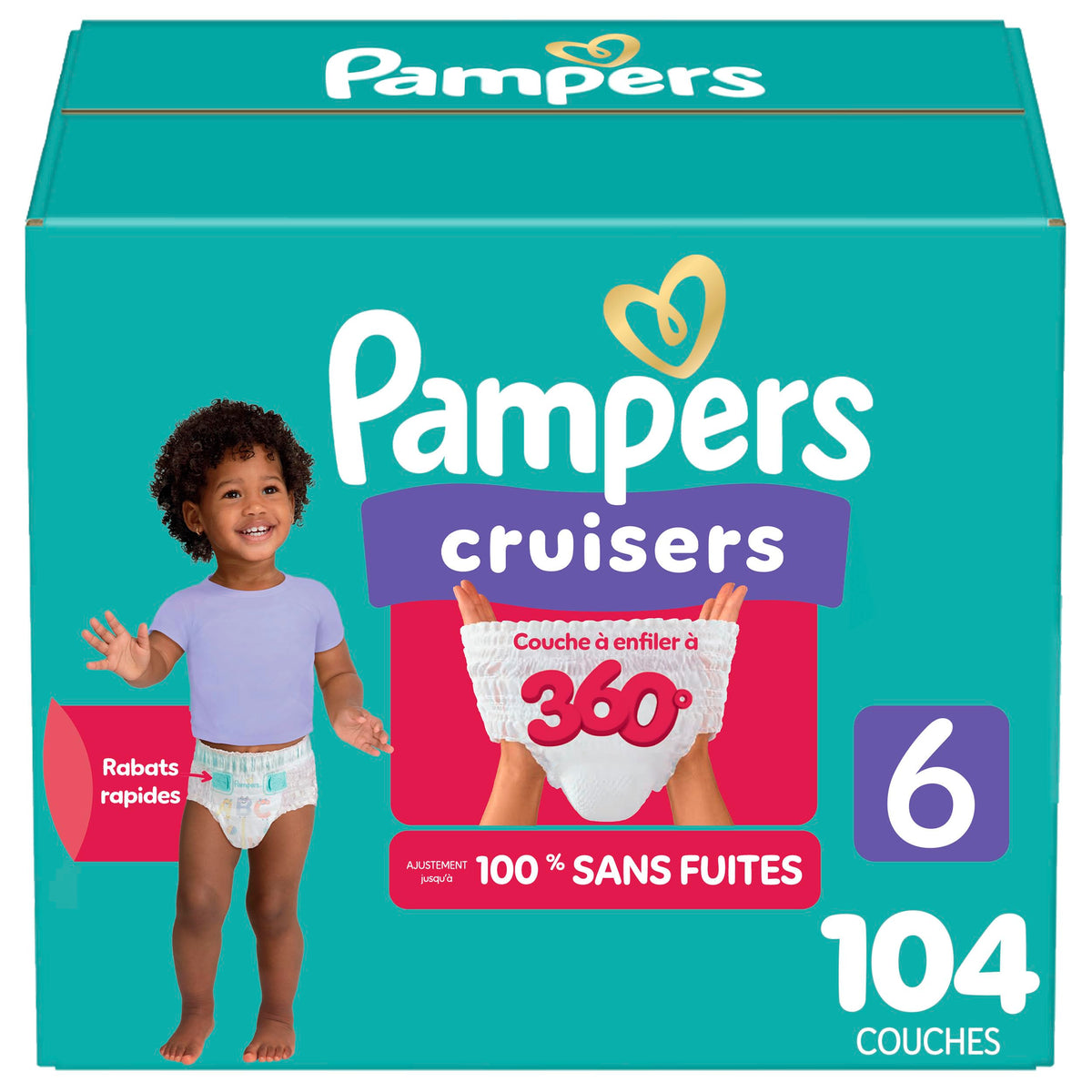 Pampers Cruisers 360 Pull-On Diapers, Size 6, 104 Count