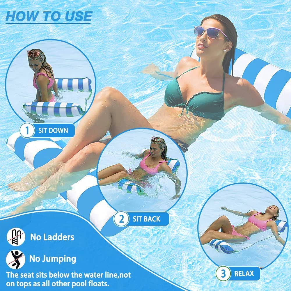 FUNNYTA 4-in-1 Water Hammock Pool Float (2 Pack)