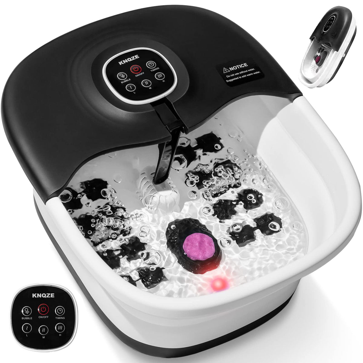 Collapsible Foot Spa Bath with Heat, Bubbles and Remote Control