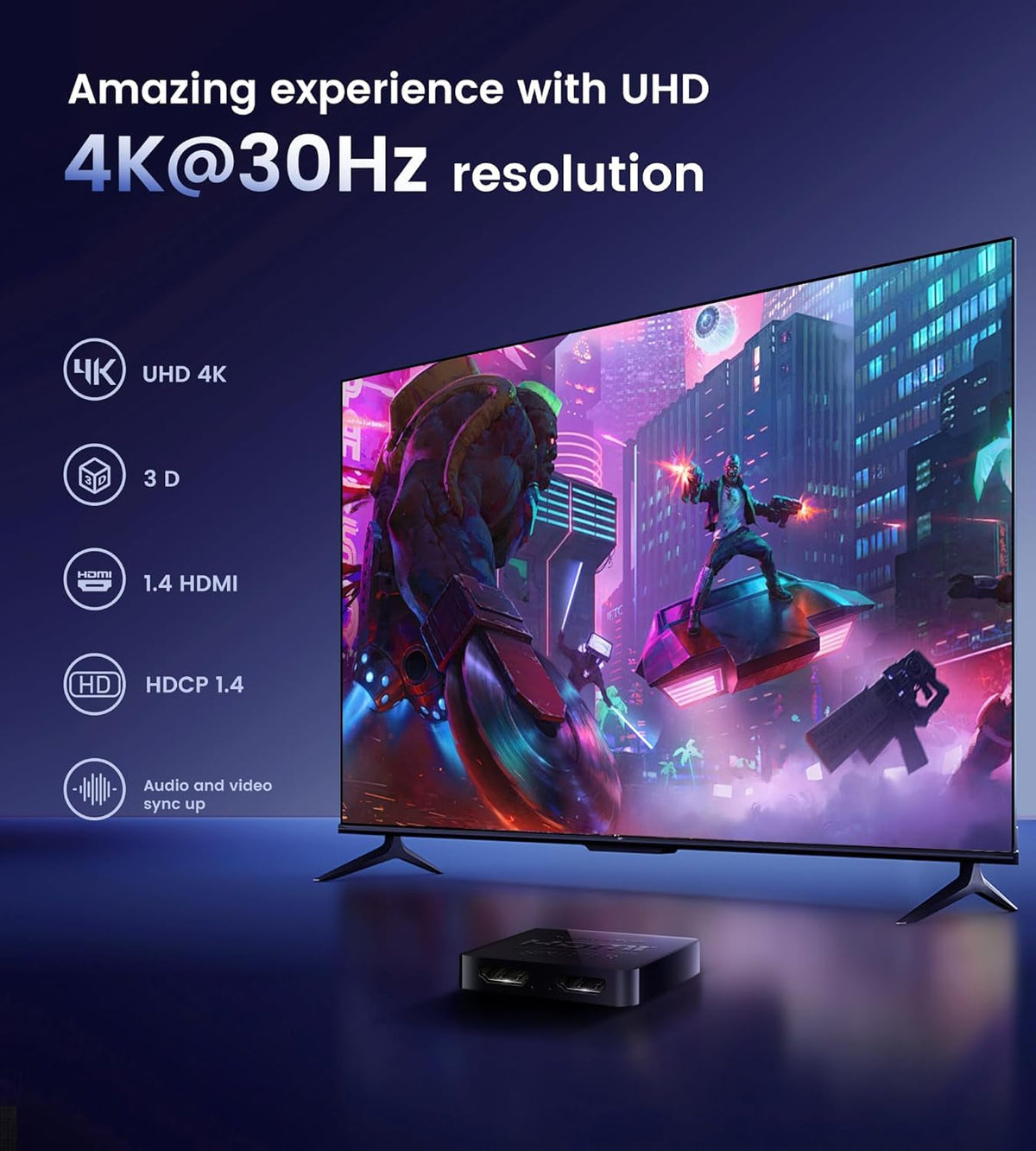 avedio links 1 in 2 Out 4K HDMI Splitter with 4 ft Cable