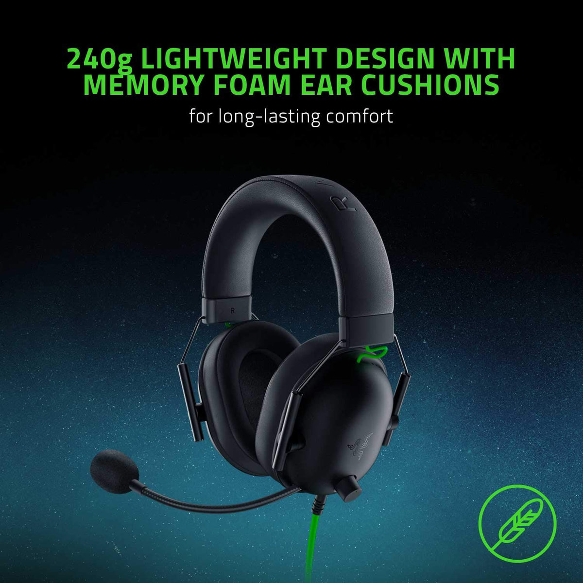 Razer BlackShark V2 X Wired Gaming Headset, Black