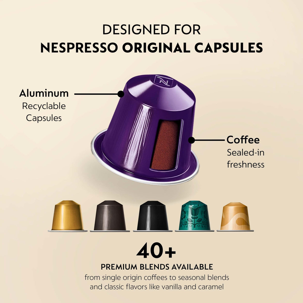 Nespresso Original Ristretto Dark Roast Pods, Intensity 10, 50 Pods