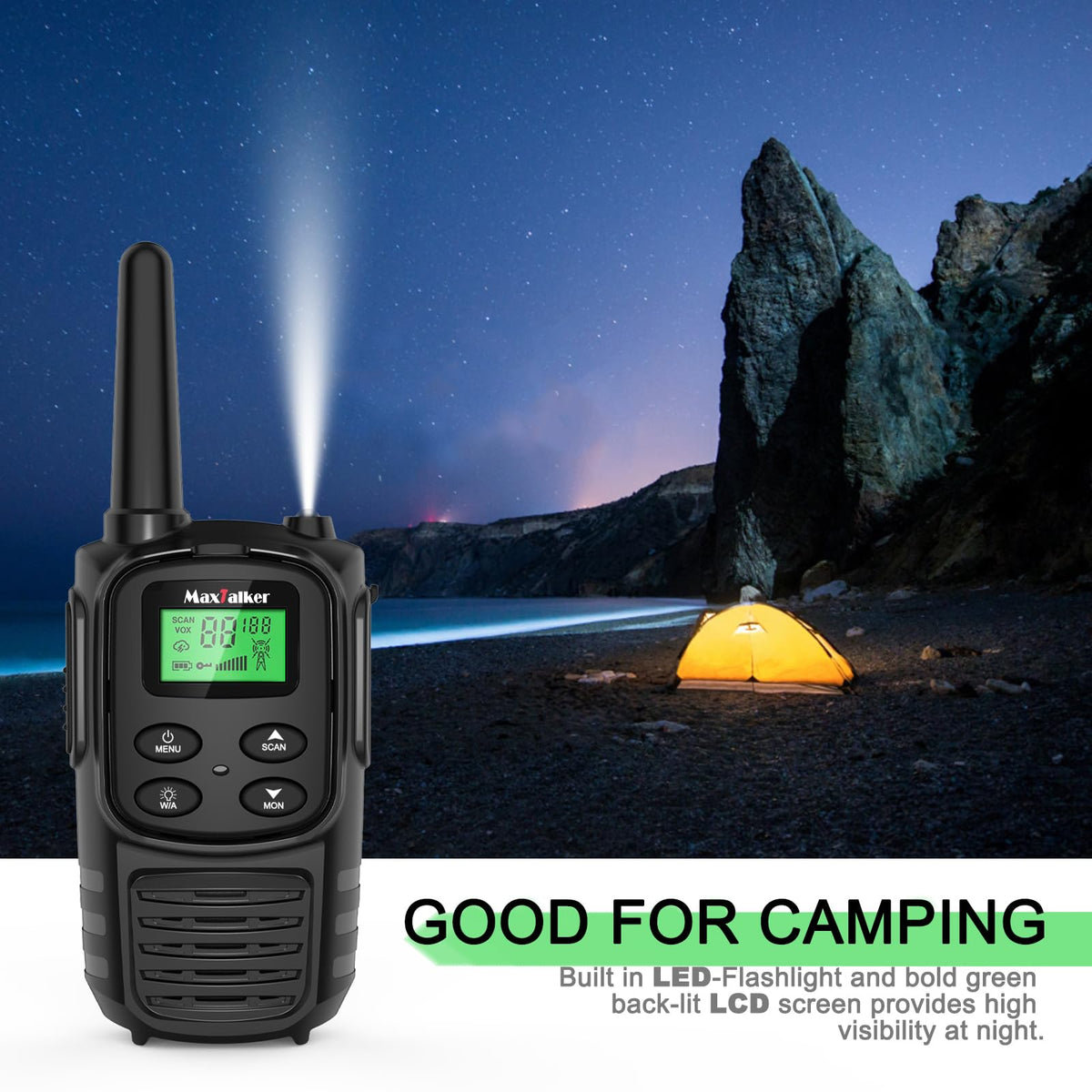 MT10 Rechargeable Long Range FRS Walkie Talkies (2 Pack)