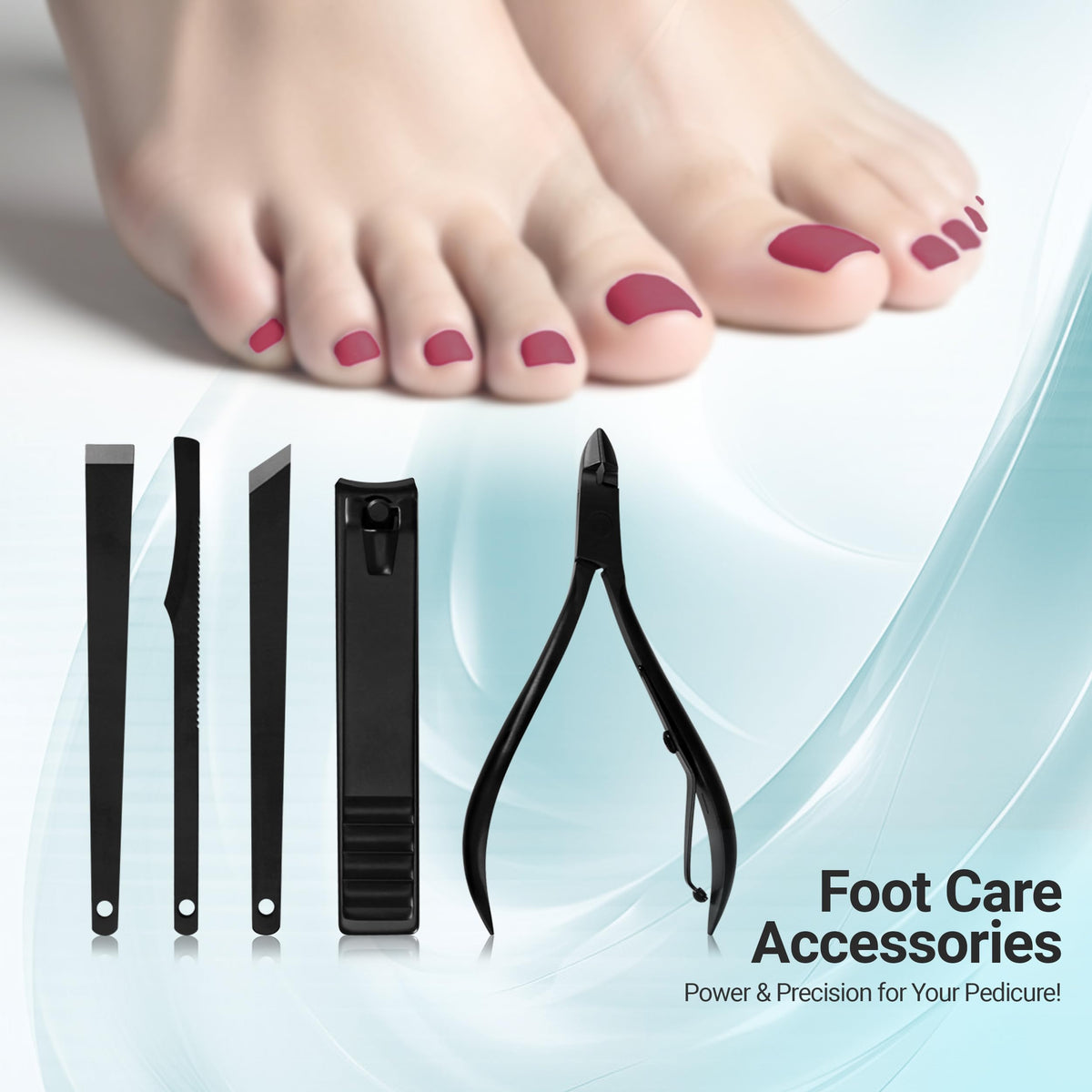 Utopia Care 15 in 1 Manicure Pedicure Set, Stainless Steel, Black