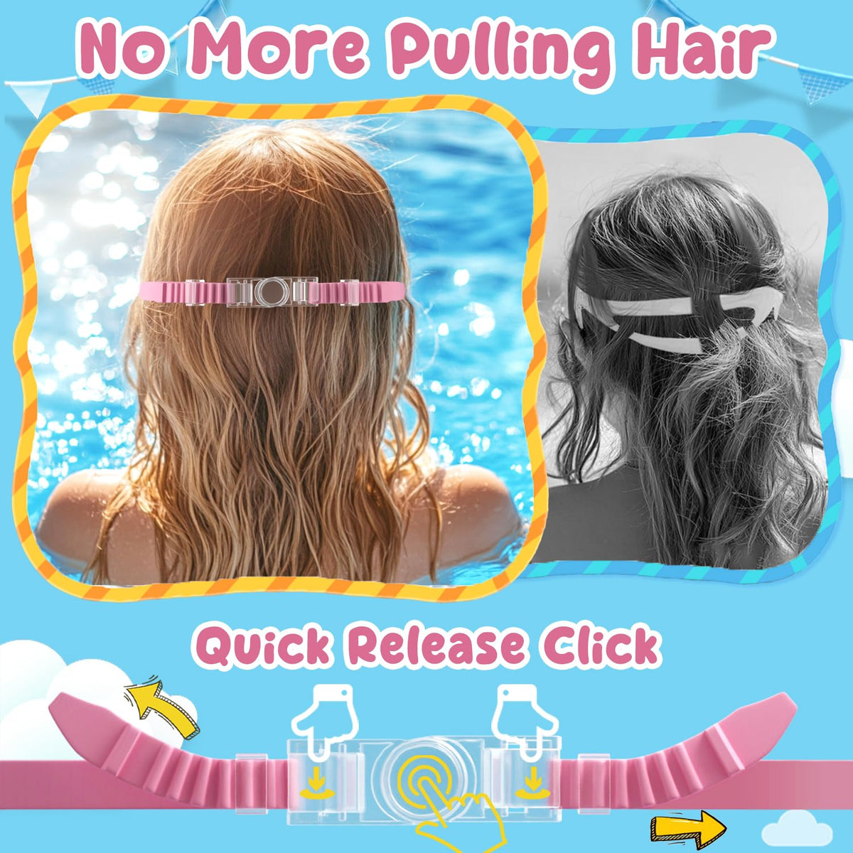Kids' Anti-Fog Swimming Goggles, Ages 4-14 (2 Pack)