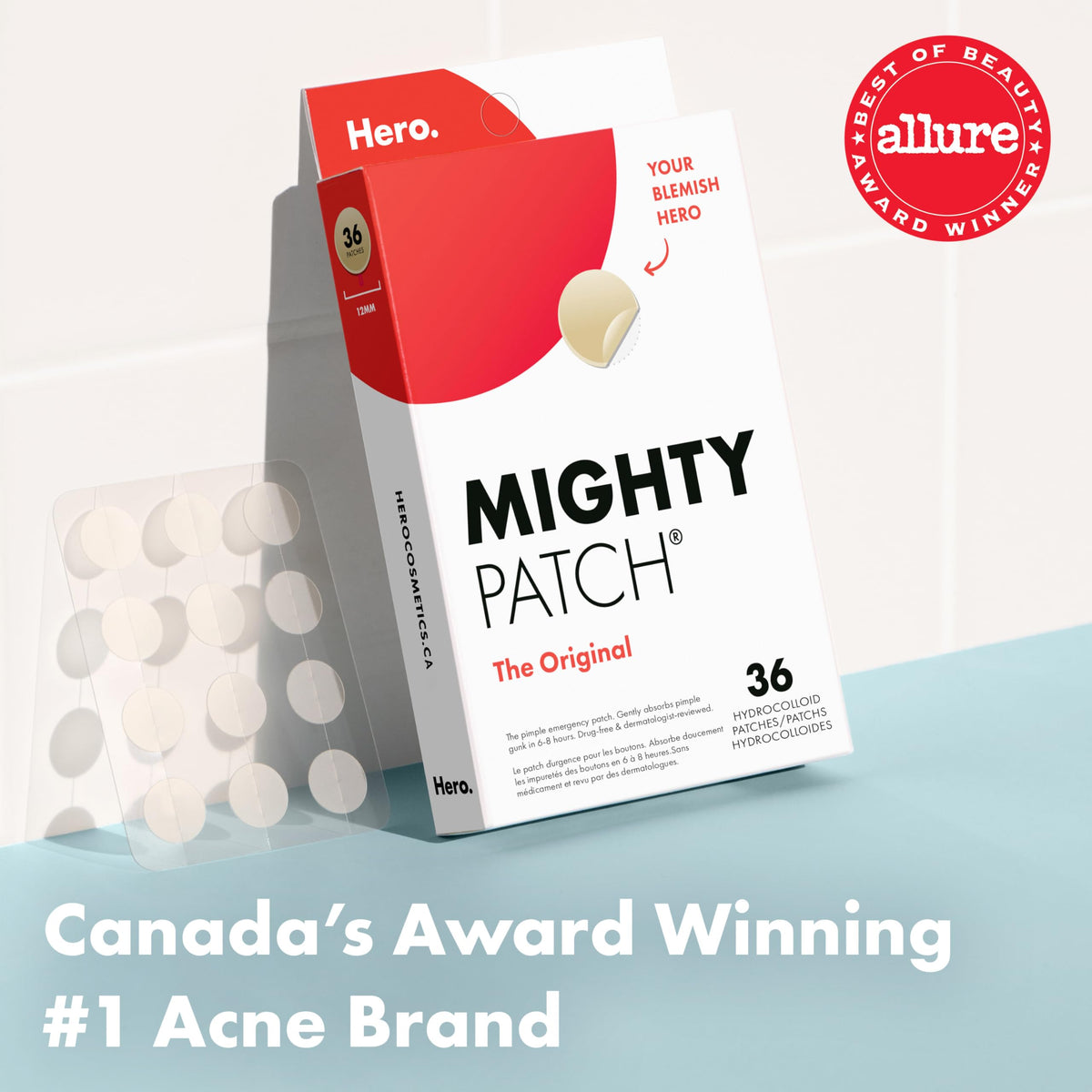 Hero Cosmetics Mighty Patch Original Hydrocolloid Patches, 36 Count
