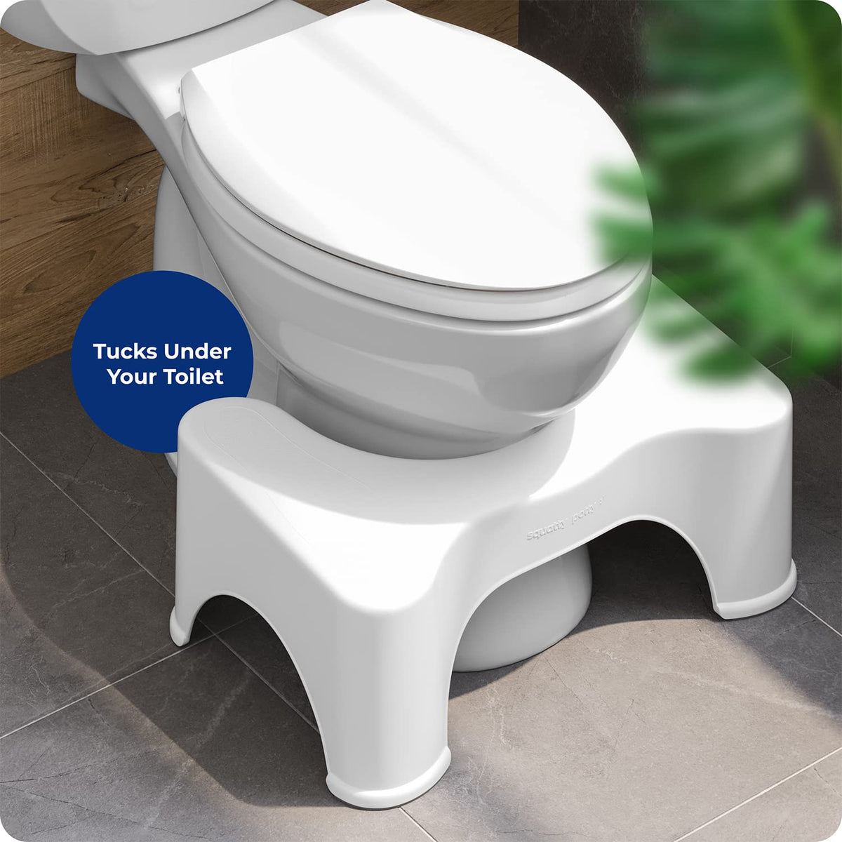 Squatty Potty The Original Bathroom Toilet Stool, White, 9"