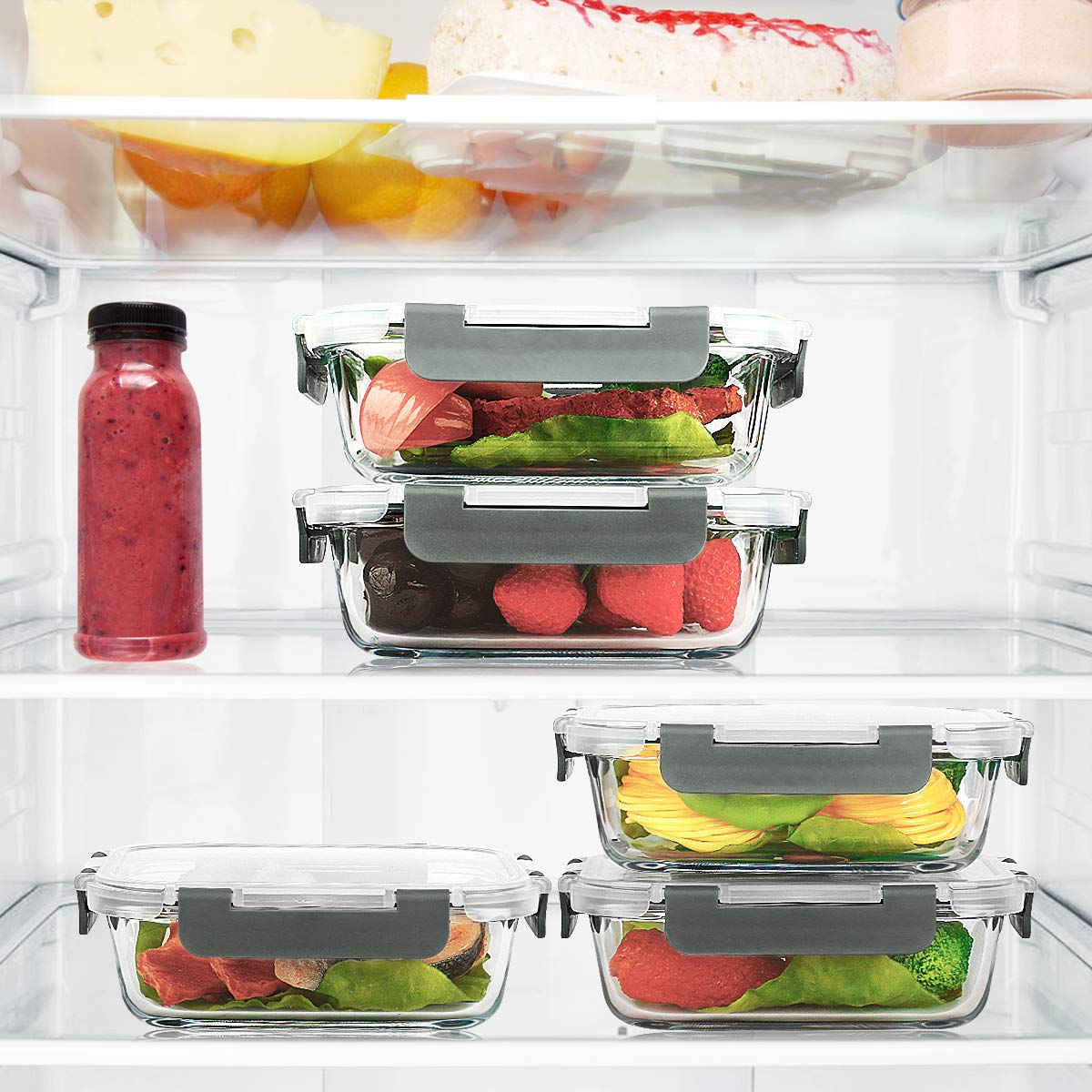 MCIRCO 10-Pack Glass Meal Prep Containers with Lids, 22 oz