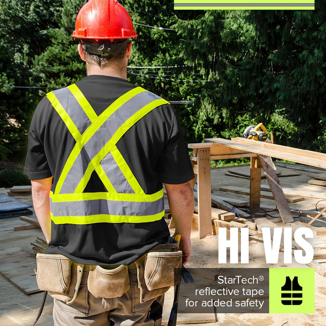Pioneer High Vis Safety T-Shirt for Men, Class 1
