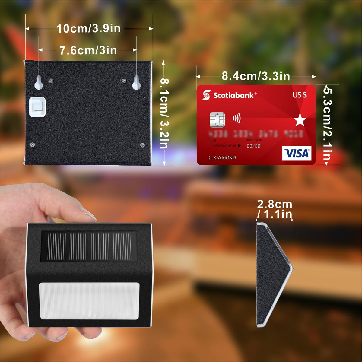 Solar LED Step & Deck Lights, Black (6 Pack)
