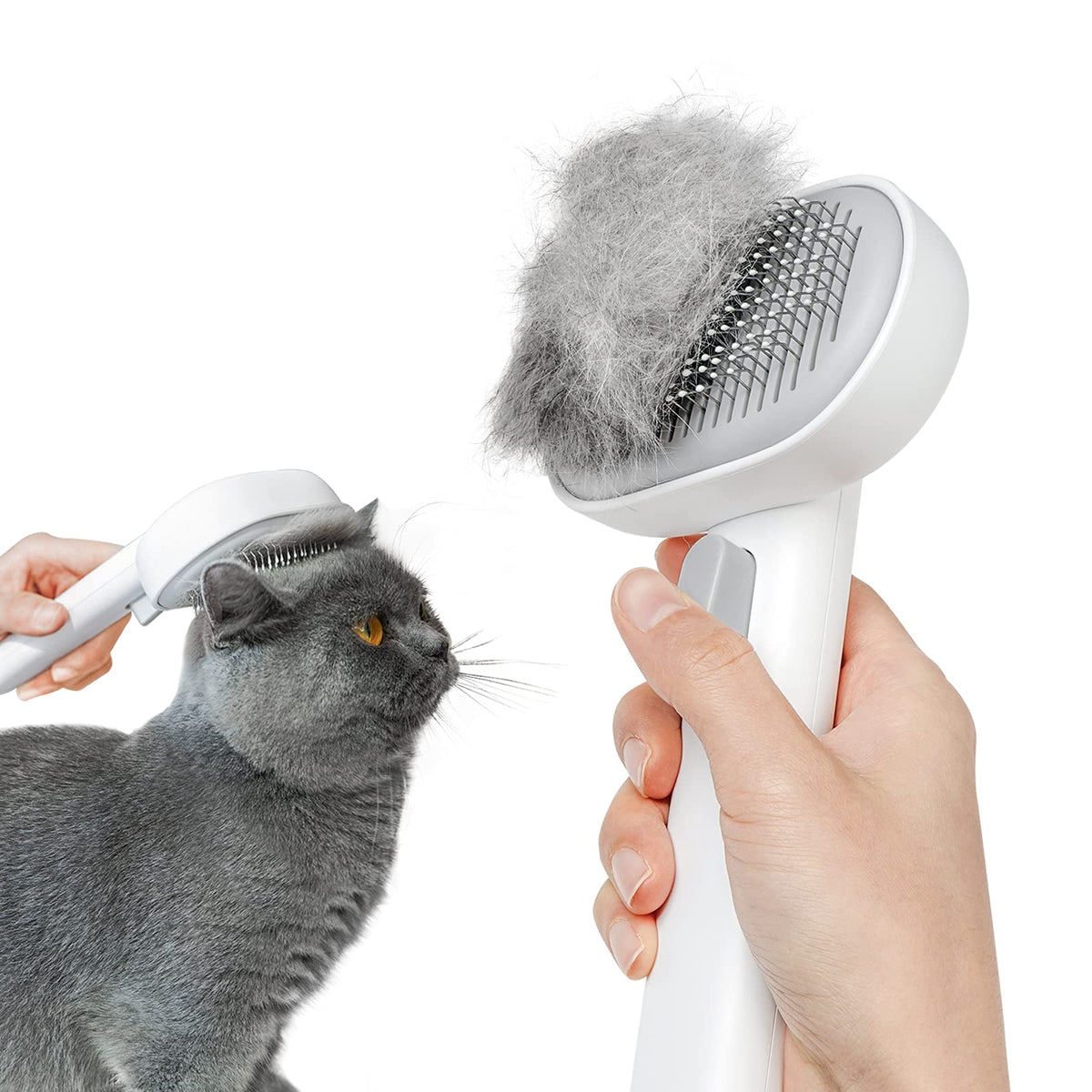 aumuca Cat & Dog Deshedding Brush, White