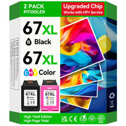 67XL Compatible Ink Cartridges for HP 67, Black/Colour Combo Pack