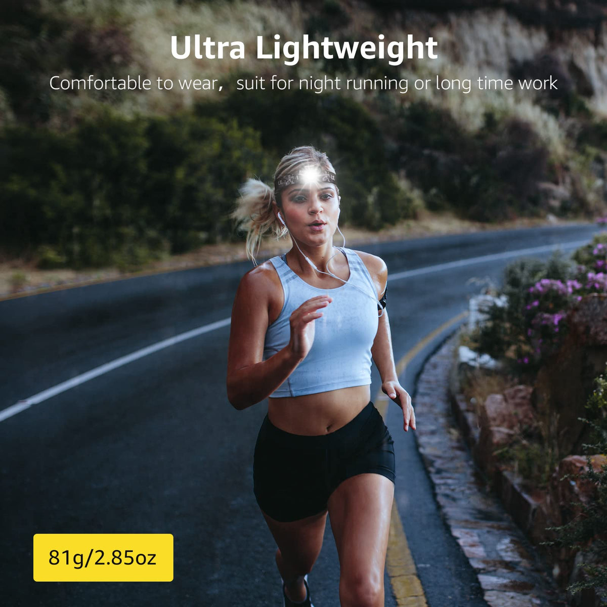 Lepro Rechargeable LED Headlamp with Red Light, 5 Modes, USB Cable