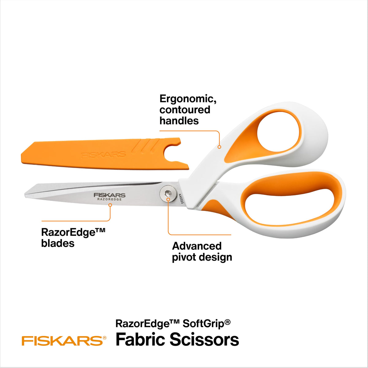 Fiskars RazorEdge Heavy Duty Fabric Scissors, 8 Inch