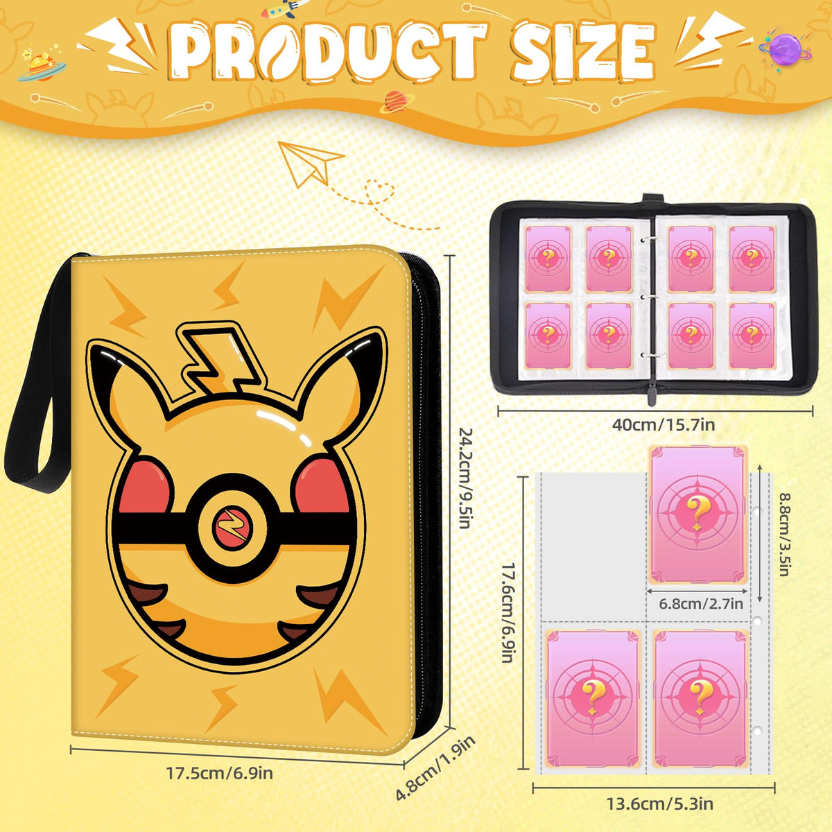 Trading Card Binder, 400 Pocket Cards Holder