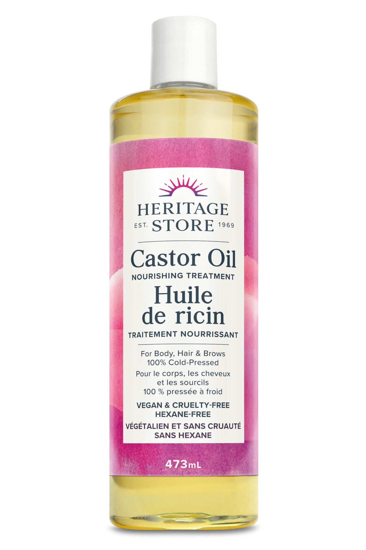 Heritage Store Cold Pressed Castor Oil, 473 mL / 16 oz