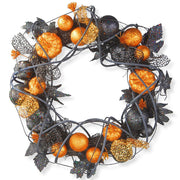 National Tree Company Artificial Halloween Pumpkin Wreath, 20 in