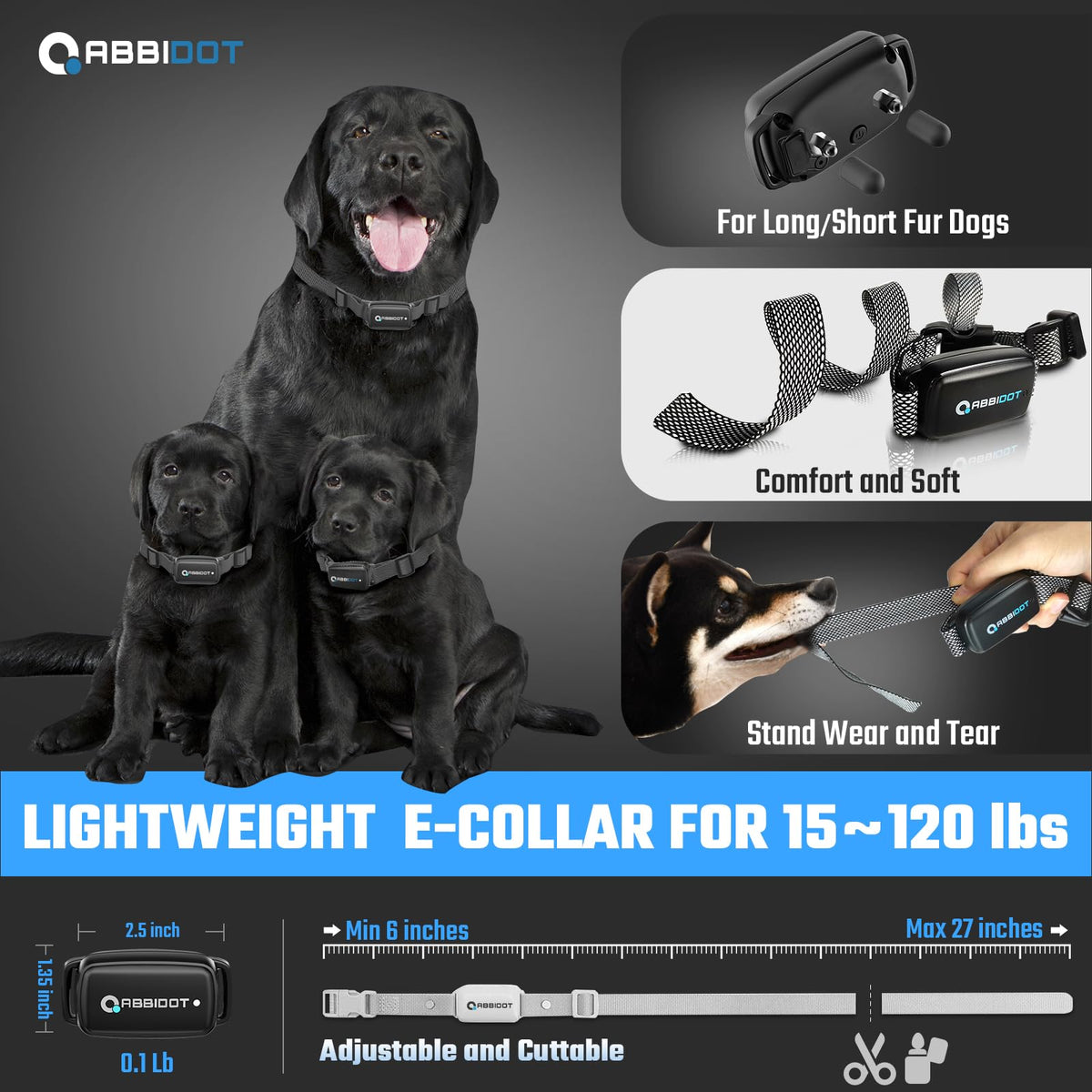 ABBIDOT T30 Dog Training Collar with Remote, 3300 ft