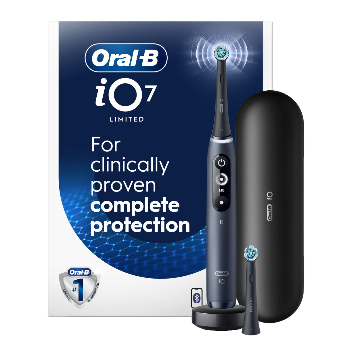 Oral-B iO Deep Clean + Protect Electric Toothbrush, Black, iO Series 7