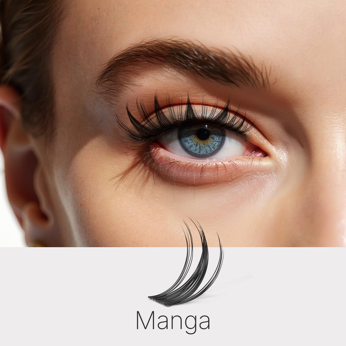 VEYESBEAUTY Manga Wispy Cluster Lashes, 8-16 mm