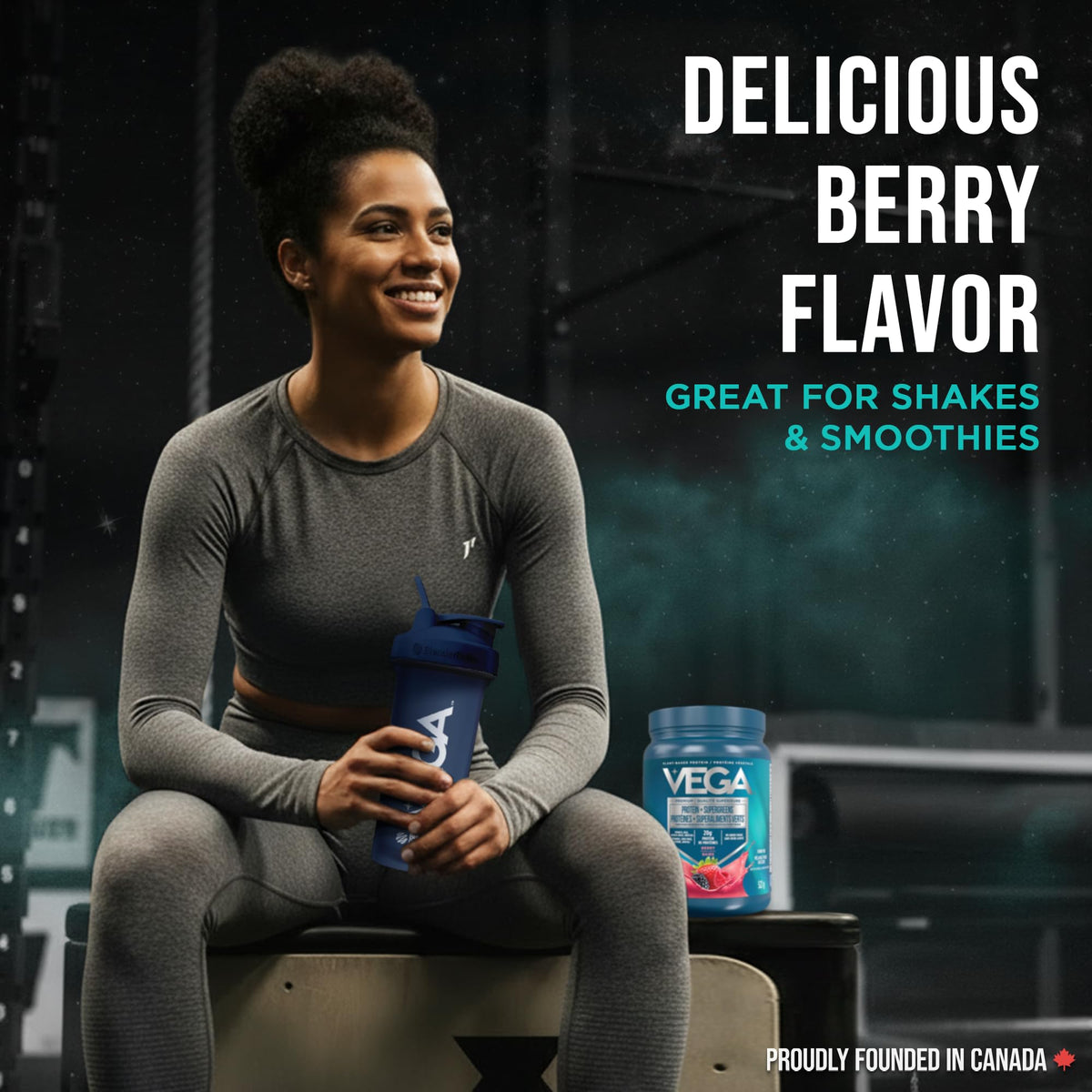 Vega Protein + Supergreens Plant-Based Protein Powder, Berry, 522 g