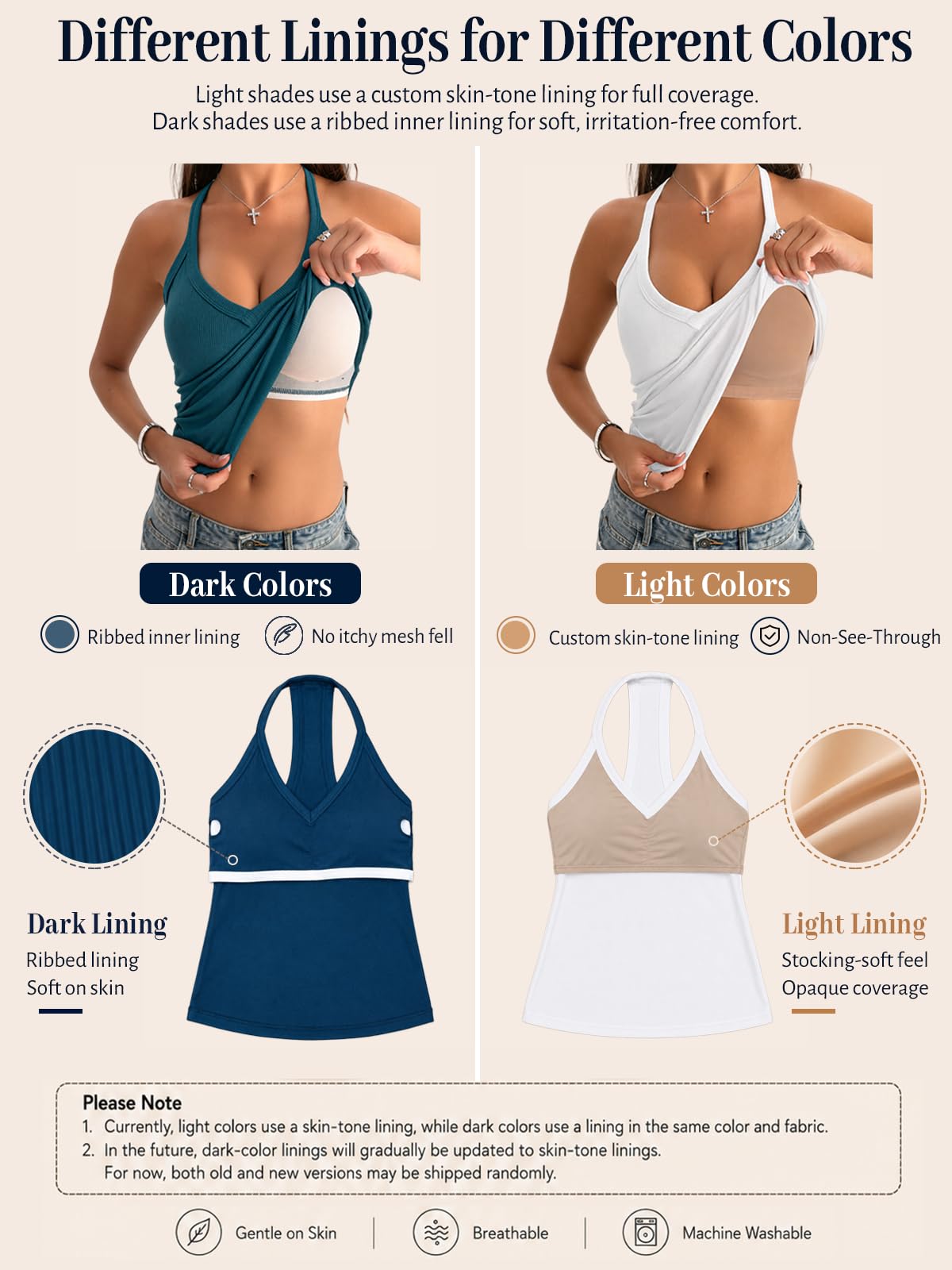 Danysu V-Neck Cotton Tank Top with Built-In Shelf Bra, Black, M