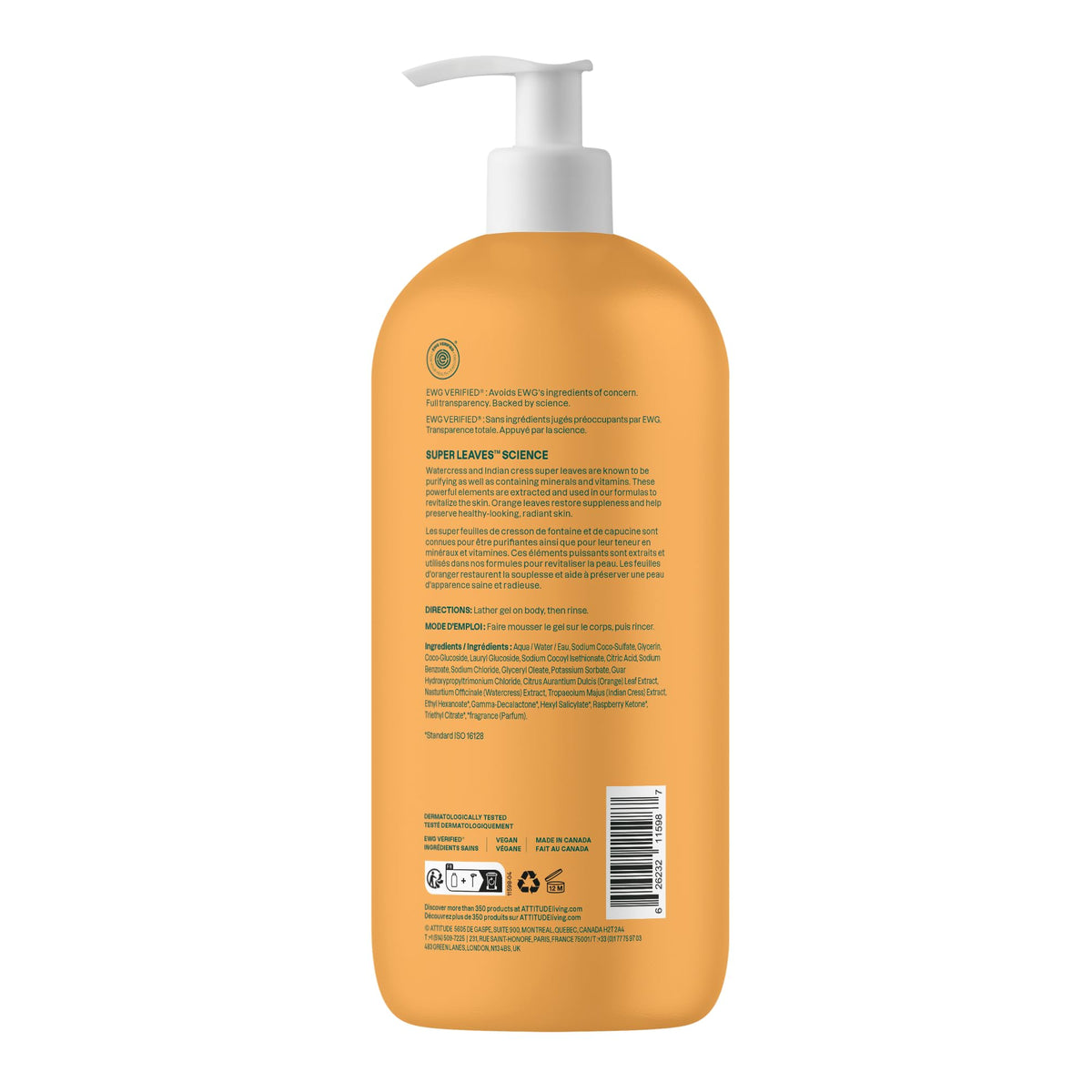 ATTITUDE Body Wash, Orange Blossom and Eucalyptus, 946 mL