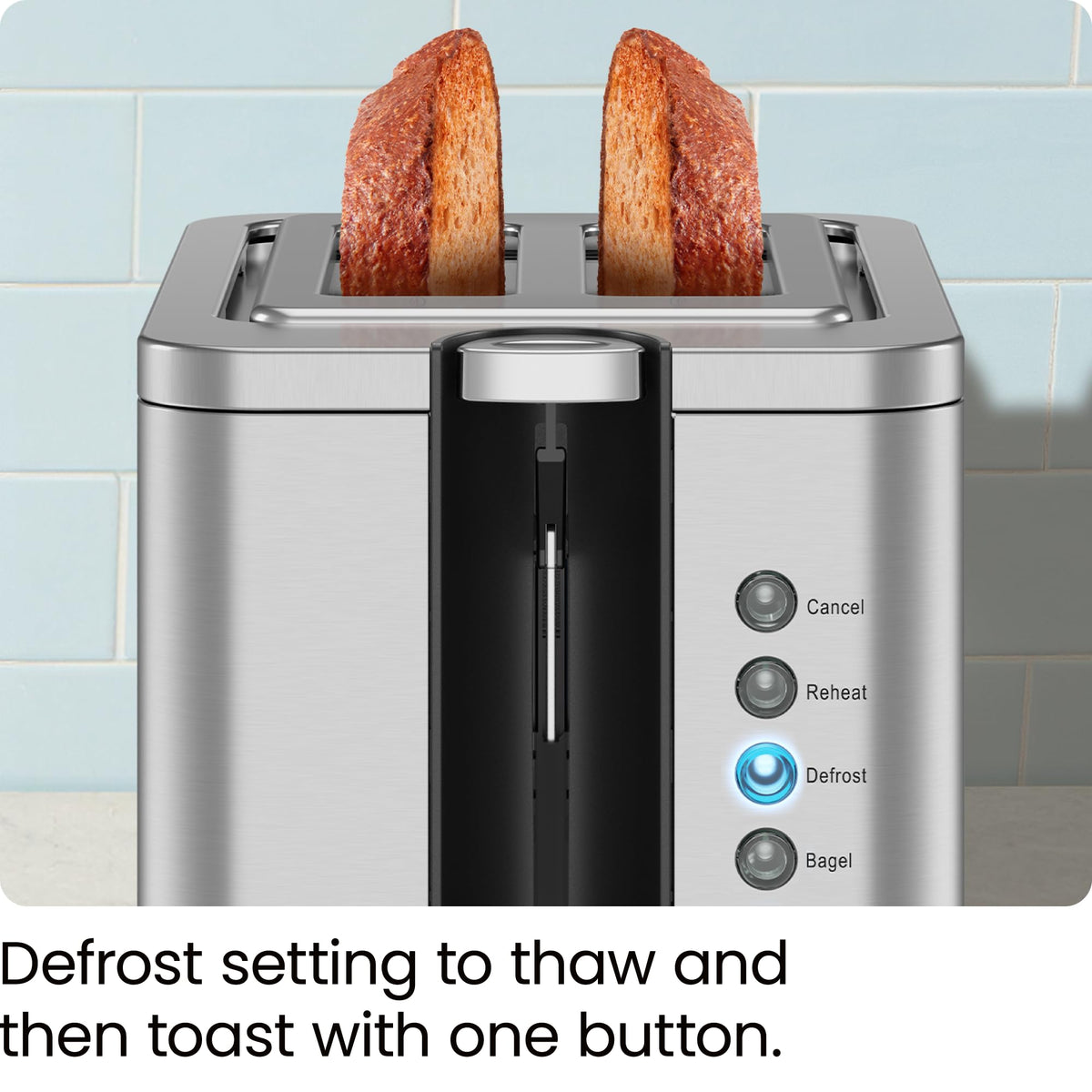 Chefman 2-Slice Pop-Up Stainless Steel Toaster, 850W, Silver