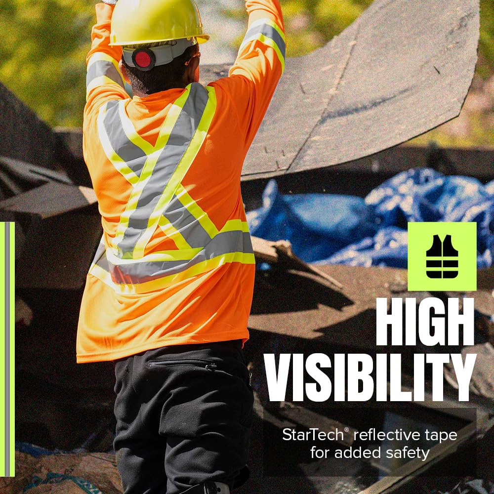 Pioneer High Vis Shirt for Men, Safety Long Sleeve, Class 2