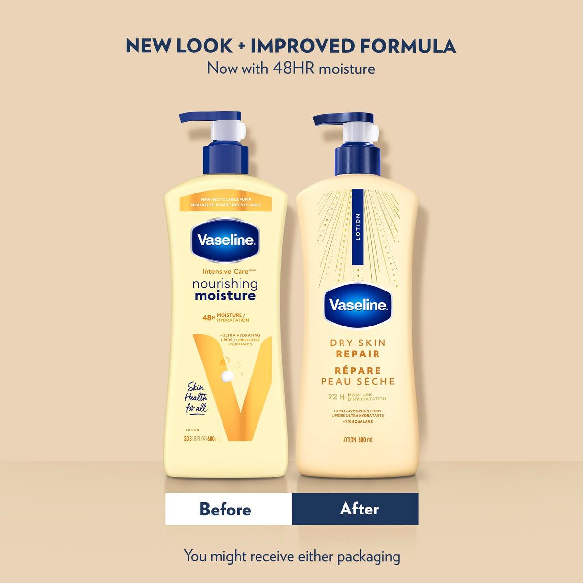 Vaseline Intensive Care Dry Skin Repair Lotion, 4 x 600 ml
